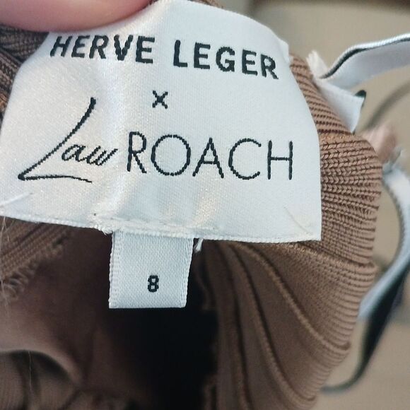 Herve Leger Draped Silk Cut Out Mini Dress NWT Size 8 - Picture 9 of 11